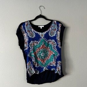 DR2 Blue and Green Mandala Print Blouse